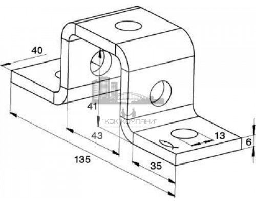 Скоба соединительная  FUF 41 для профилей FUS оц.сталь, 135x40x41 мм